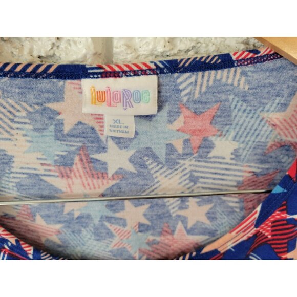Patriotic Lularoe Womens Top Extra Large XL Tee Fourth of July Asymmetric D21E - Picture 6 of 8